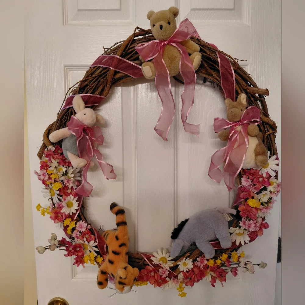 Vintage Winnie the Pooh Wreath Baby Shower, Spring, Summer